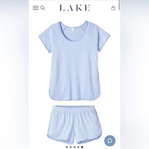 Lake Pajamas Pima Shorts Set in Hydrangea Blue